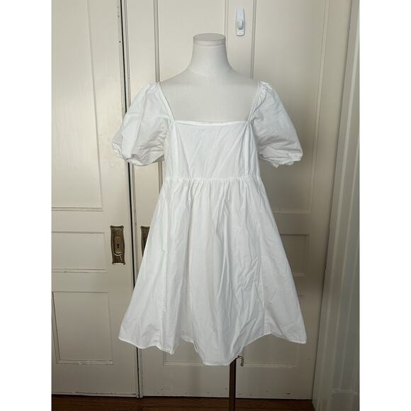 Draper James Dresses & Skirts - Draper James Baby Doll Mini Dress Womens Size Large White Coquette Beachy